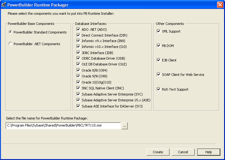 PowerBuilder Runtime Packager – PB Docs 110 – PowerBuilder Library