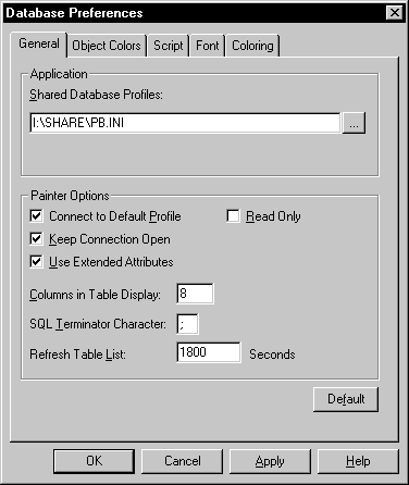 Sharing Database Profiles – PB Docs 90 – PowerBuilder Library