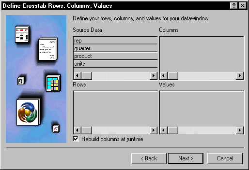 Associating Data With A Crosstab – PB Docs 90 – PowerBuilder Library