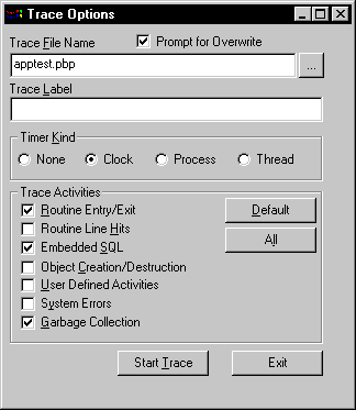 Collecting Trace Information – PB Docs 90 – PowerBuilder Library